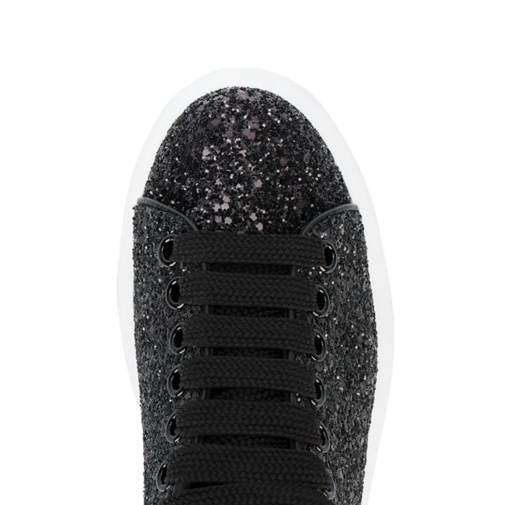 Alexander McQueen Black Glitter Women’s Sneakers Size 37 - Picture 9 of 16